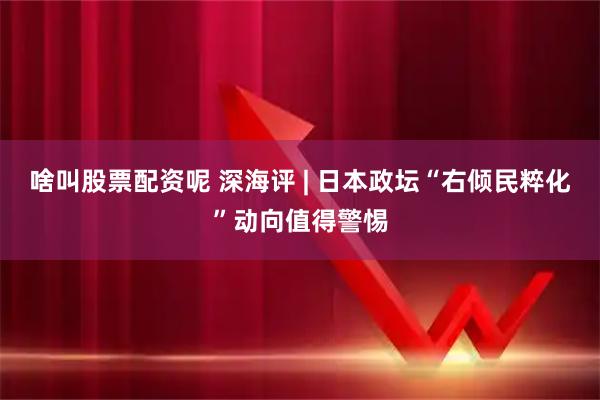 啥叫股票配资呢 深海评 | 日本政坛“右倾民粹化”动向值得警惕